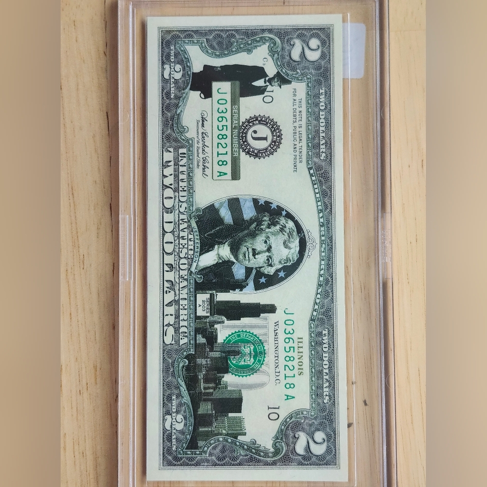 Two Dollar Bill OverPrint 50 State Bills. Illinois 2003